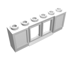 Window 1 x 6 x 2 with Shutters with Extended Lip, with Glass