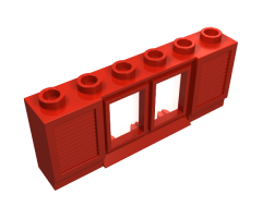 Window 1 x 6 x 2 with Shutters with Extended Lip, with Glass