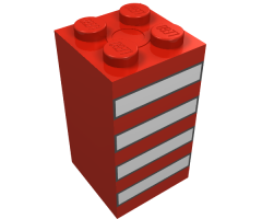 Brick 2 x 2 x 3 with White Stripes Black Outlined Pattern