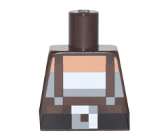 Torso Pixelated Dark Brown Suspenders over White Top and Black Belt with Buckle Pattern
