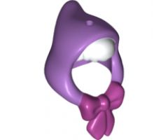 Mini Doll, Headgear Hood with White Bangs and Magenta Bow Pattern
