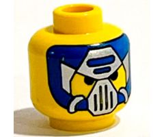 Minifigure, Head Alien with Blue and Silver Mask Type 3 Pattern - Blocked Open Stud