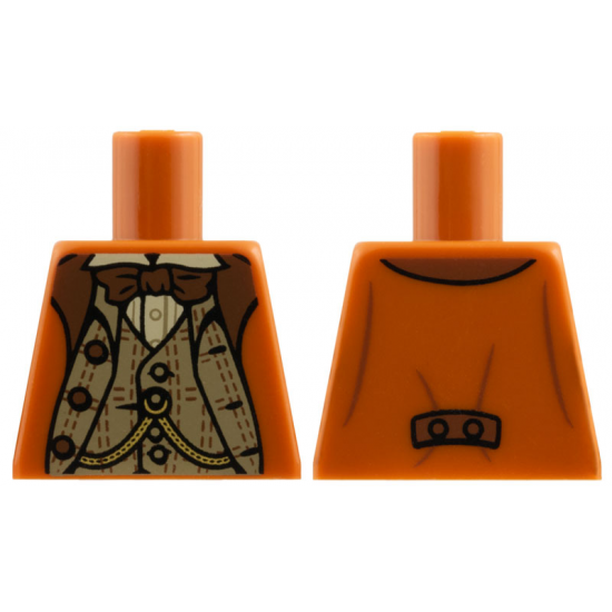 Torso Harry Potter Suit over Dark Tan Vest and White Shirt with Reddish Brown Bow Tie Pattern
