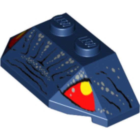 Wedge 2 x 4 Triple with Angler Fish Face Pattern