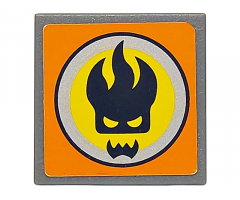 Road Sign 2 x 2 Square with Clip with Agents Dr. Inferno Logo Pattern (Sticker) - Set 8634