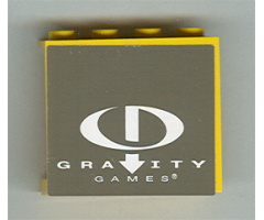 Panel 1 x 4 x 3 with Gravity Games Logo White on Dark Gray Pattern (Sticker) - Set 3538