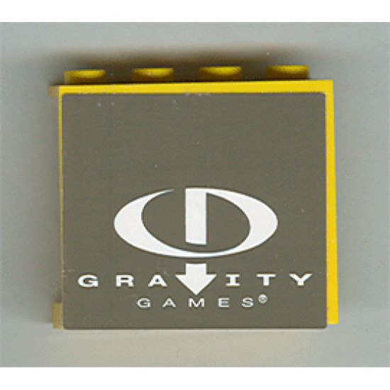 Panel 1 x 4 x 3 with Gravity Games Logo White on Dark Gray Pattern (Sticker) - Set 3538