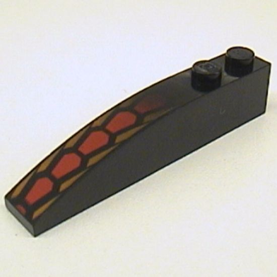 Slope, Curved 6 x 1 with Repeating Hexagonal Scale Pattern