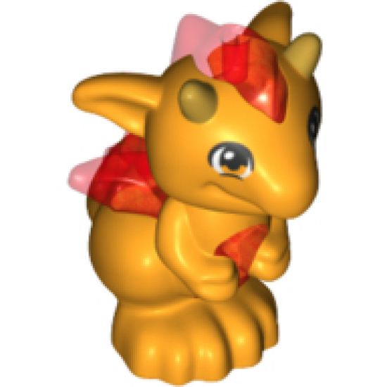 Animal, Air Dragon, Elves, Baby with Trans-Red Stomach, Spines and Wings and Gold Horns Pattern (Spark)