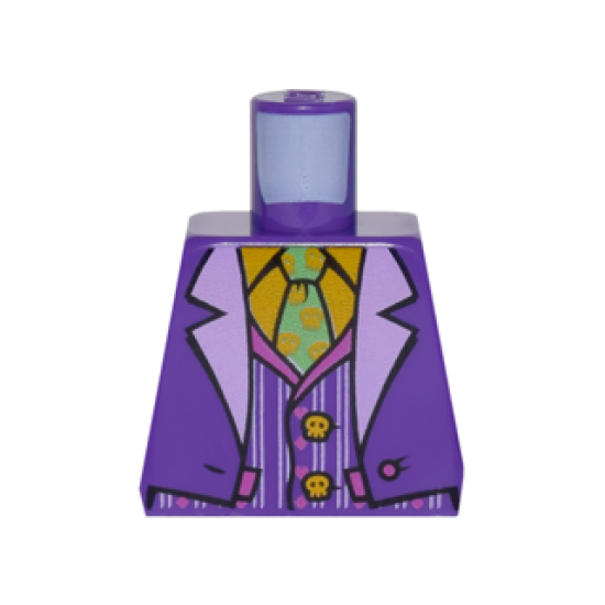 Torso Batman Suit with Lavender Lapels, Striped Vest, Bright Light Orange Shirt and Bright Green Tie Pattern (Joker)