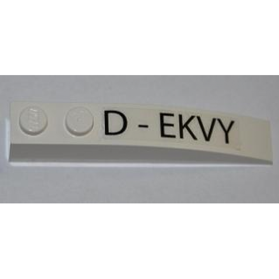 Slope, Curved 6 x 1 with 'D-EKVY' Pattern Model Left Side (Sticker) - Set 7198