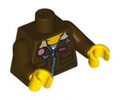 Torso Pharaoh's Quest Aviator Jacket with Eagle and 'SMH' Pattern on Back / Dark Brown Arms / Yellow Hands