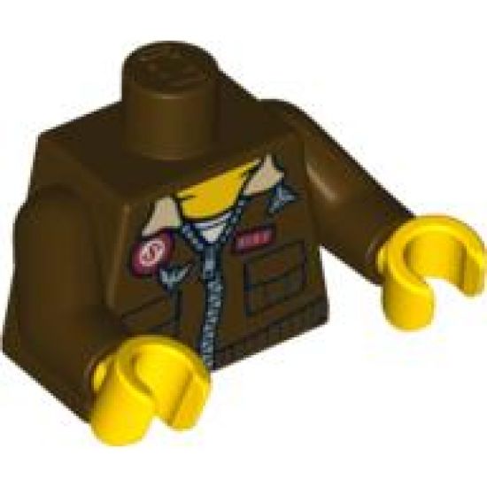 Torso Pharaoh's Quest Aviator Jacket with Eagle and 'SMH' Pattern on Back / Dark Brown Arms / Yellow Hands