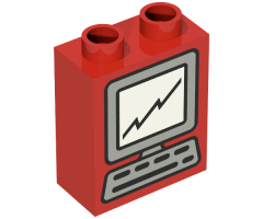 Duplo, Brick 1 x 2 x 2 with Computer Pattern