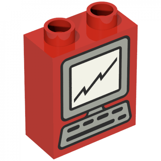 Duplo, Brick 1 x 2 x 2 with Computer Pattern