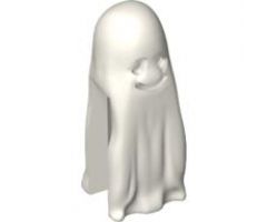 Minifigure, Headgear Head Cover, Ghost Shroud with Smile