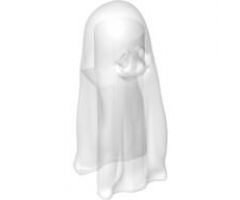 Minifigure, Headgear Head Cover, Ghost Shroud with Smile