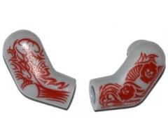 Arm, (Matching Left and Right) Pair with Red Tattoo Pattern