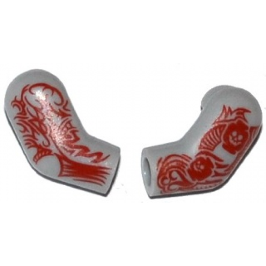 Arm, (Matching Left and Right) Pair with Red Tattoo Pattern