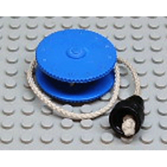 Duplo Winch Drum Narrow with White String and Black Over-the-Stud-Size Fitting