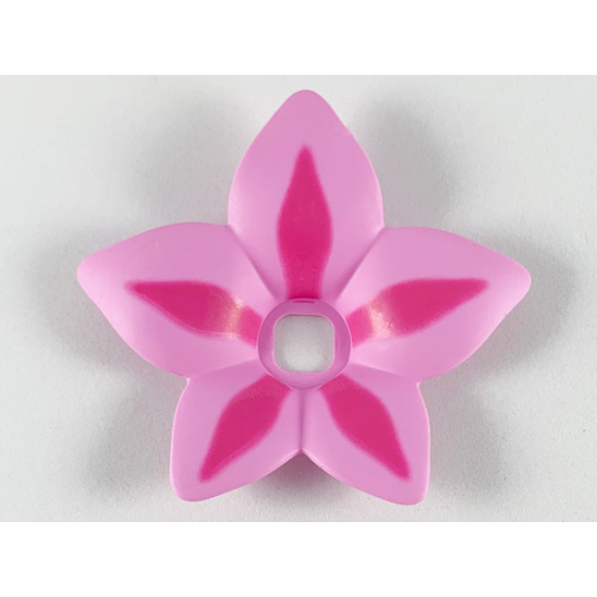 Clikits, Icon Accent Plastic Flower 6 x 6 x 2/3 with Dark Pink Highlights Pattern