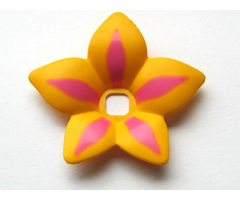 Clikits, Icon Accent Plastic Flower 6 x 6 x 2/3 with Dark Pink Highlights Pattern