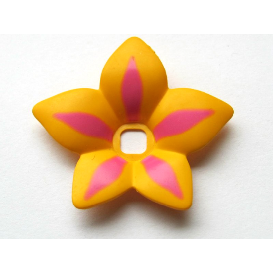 Clikits, Icon Accent Plastic Flower 6 x 6 x 2/3 with Dark Pink Highlights Pattern