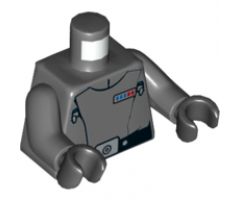 Torso SW Imperial Officer 15 (Captain) Pattern / Dark Bluish Gray Arms / Black Hands
