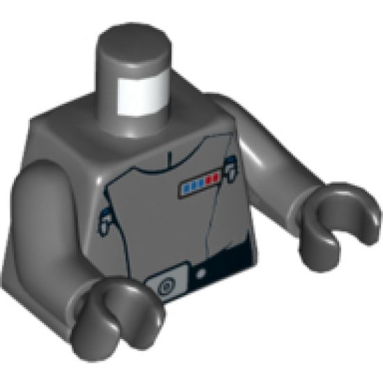 Torso SW Imperial Officer 15 (Captain) Pattern / Dark Bluish Gray Arms / Black Hands
