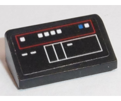 Slope 30 1 x 2 x 2/3 with Red and White Control Panel Pattern Type 3 (Sticker) - Set 75190