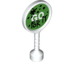 Duplo, Figure Wear & Utensil Round Sign with Handle with 'GO FOR IT' and 'NEVER STOP' Pattern
