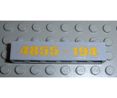 Brick 1 x 6 with Yellow '4855-194' Pattern (Sticker) - Set 4855