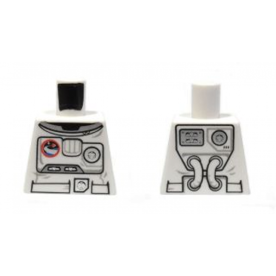 Torso City Spacesuit with Space Logo and Equipment Pattern Front, Tubes Pattern Back