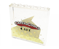 Panel 1 x 6 x 5 with 'CAPES & COWLS CAFÉ' (Cafe) and Bright Light Yellow Dots Pattern (Sticker) - Set 41231