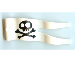 Duplo Flag Wavy 2 x 5 without Slits with Black Skull and Crossbones Pattern