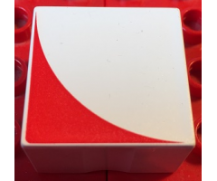 Duplo, Tile 2 x 2 x 1 with Shape Red Inverse Quarter Circle Pattern