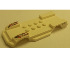 Vehicle, Base 4 x 10 with Headlights and Side Sills with Flames and 'V8' Pattern (Stickers)