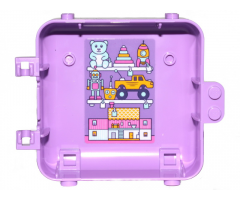 Container Box 3 x 8 x 6 2/3 Half Back with Toys, Teddy Bear, Rocket, Robot, Car and Dollhouse Pattern (Sticker) - Set 41409