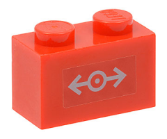 Brick 1 x 2 with Train Logo Gray Small Pattern (Sticker) - Set 7897