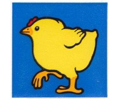 Duplo, Tile 2 x 2 x 1 with Chicken Mosaic Picture 09 Pattern (Set 1014)