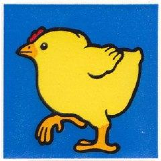 Duplo, Tile 2 x 2 x 1 with Chicken Mosaic Picture 09 Pattern (Set 1014)