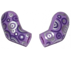 Arm, (Matching Left and Right) Pair with Dark Purple and Silver Circles Pattern