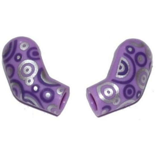 Arm, (Matching Left and Right) Pair with Dark Purple and Silver Circles Pattern