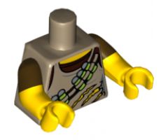 Torso Torn Tank Top with Ammunition Belt over Dark Brown Shirt Pattern / Yellow Arms with Dark Brown Short Sleeves Pattern / Yellow Hands