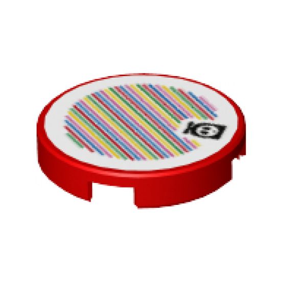 Tile, Round 2 x 2 with Bottom Stud Holder with Super Mario Scanner Code Fly Guy Pattern (Sticker) - Set 71386