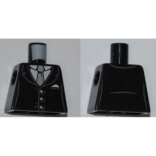 Torso Suit with 3 Buttons and Gray Tie Pattern