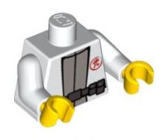 Torso Exo-Force with Red Symbol, Light Bluish Gray Undershirt and Dark Bluish Gray Belt Pattern / White Arms / Yellow Hands