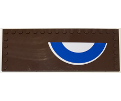Tile, Modified 6 x 16 with Studs on Edges with White and Blue Semicircles (British Roundel) Pattern Model Right Side (Sticker) - Set 3451