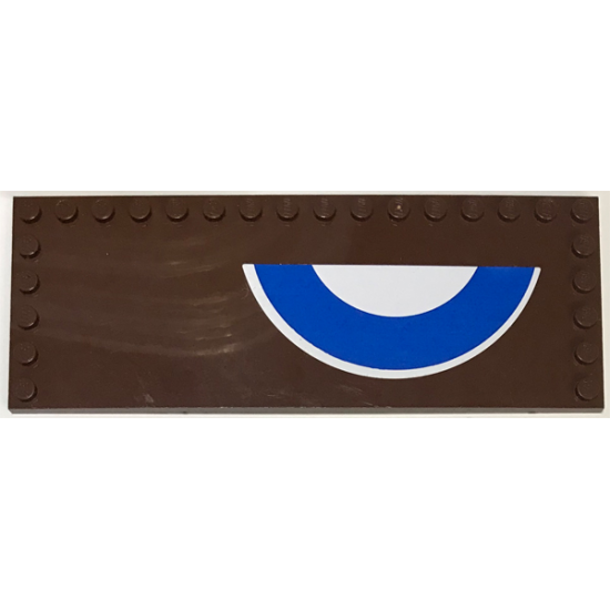 Tile, Modified 6 x 16 with Studs on Edges with White and Blue Semicircles (British Roundel) Pattern Model Right Side (Sticker) - Set 3451