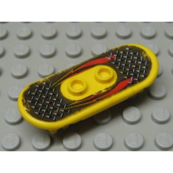 Minifigure, Utensil Skateboard with Trolley Wheel Holders with Lightning Pattern (Sticker) - Set 6734